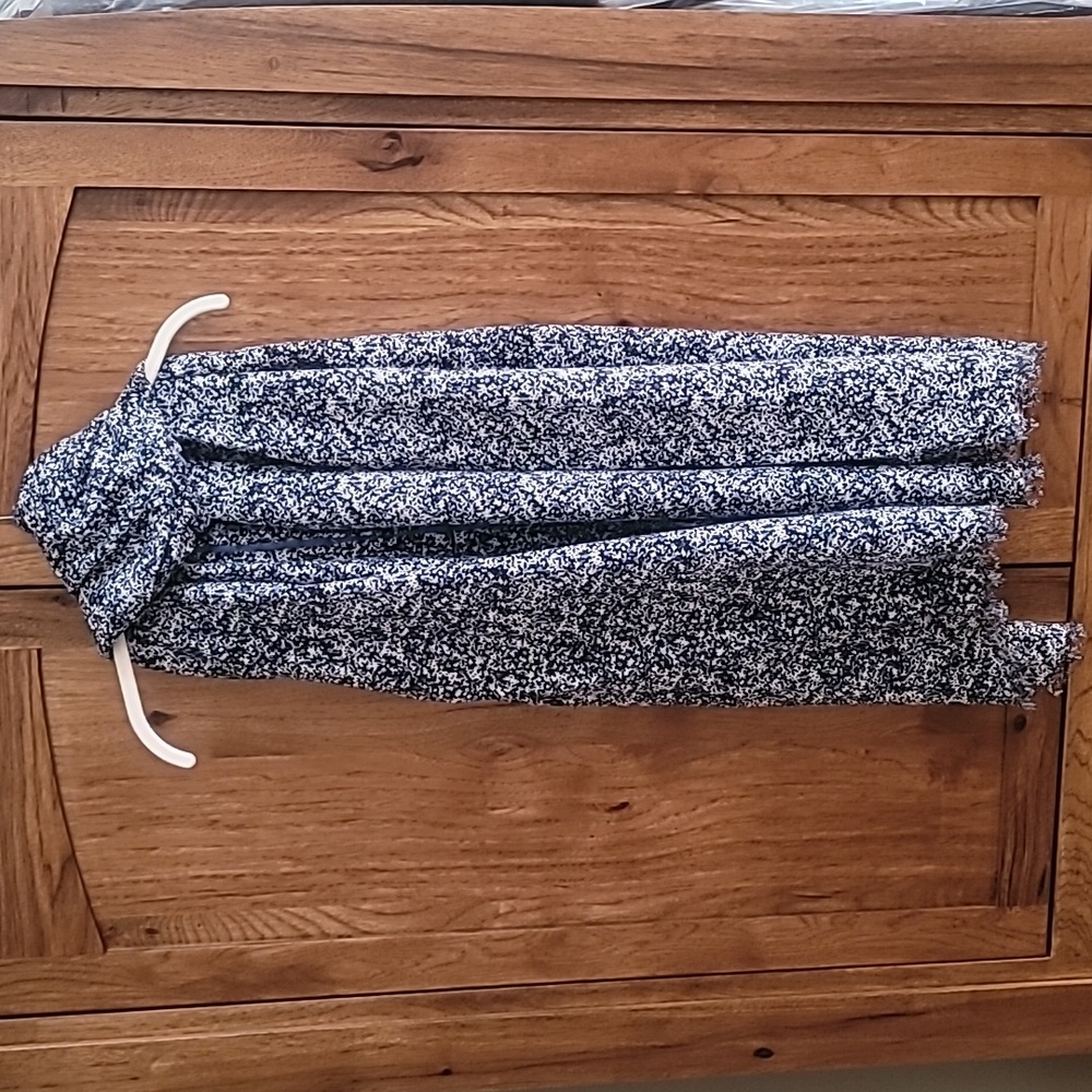 Floral Black blue and White Scarf